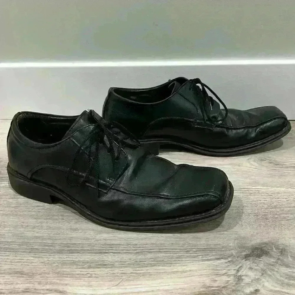 GH Bass & Co. Men’s Black Leather Square Toe Albany Oxford Shoes Size 10D